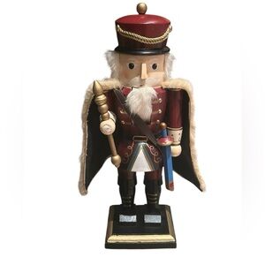 Decorative Wooden Nutcracker King Figurine Holiday Christmas Decor